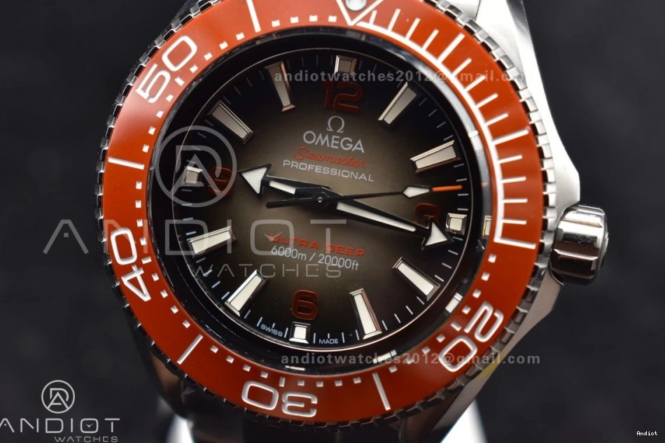 TF 1:1 Ceramic Ultra Deep SS Orange Bracelet Best Dial SS Seamaster 6000M Bezel Edition A on Gray UrbanStyle 1074 0710